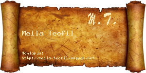 Meila Teofil névjegykártya